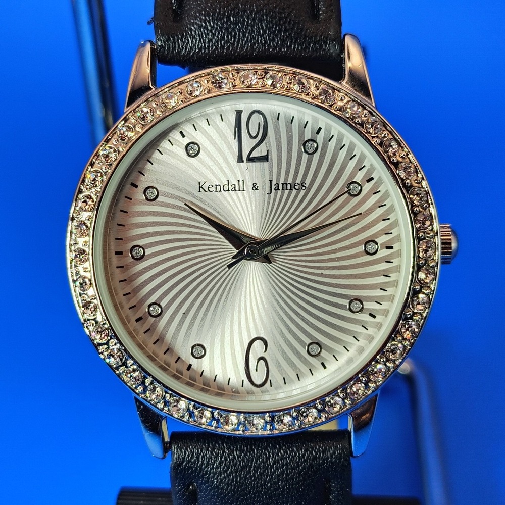 2014 Kendall & James Swirl Crystal Bezel 35mm Women's Quartz Watch Restored